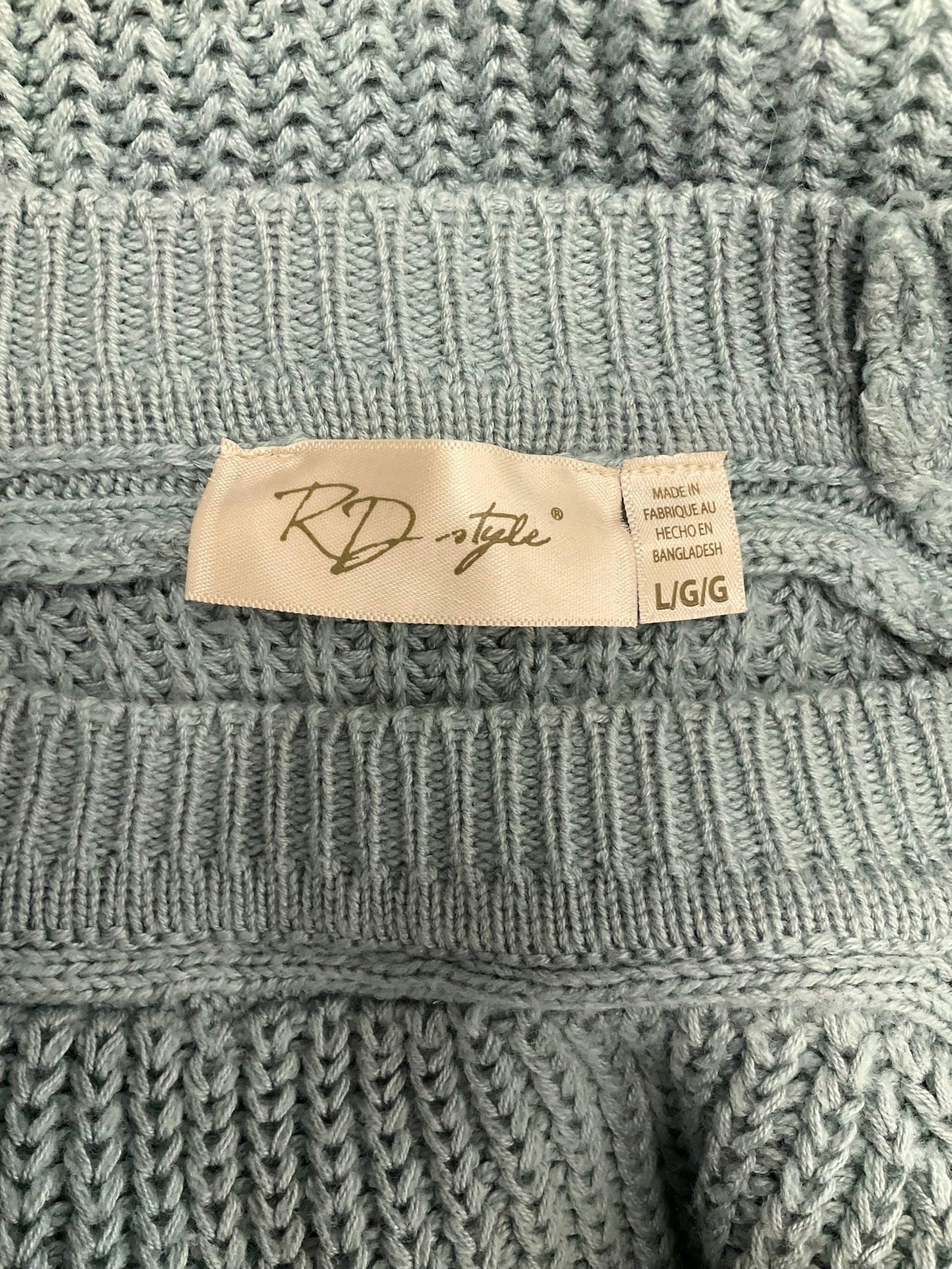 Sweater By Rd Style In Teal, Size: L