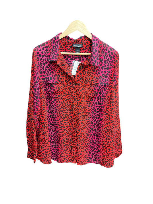 Animal Print Blouse Long Sleeve Lane Bryant, Size 1x