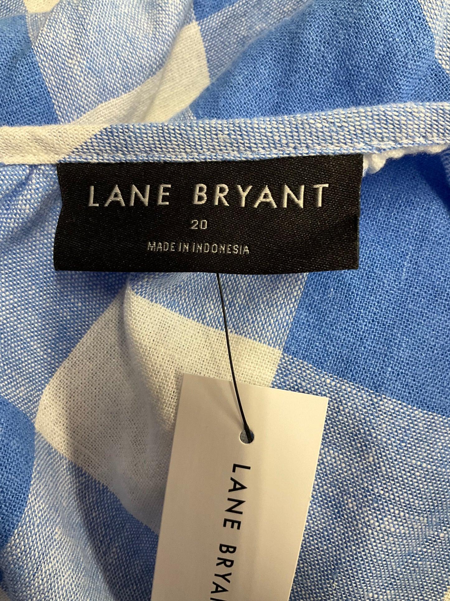 Top Short Sleeve By Lane Bryant In Blue & White, Size: 2x