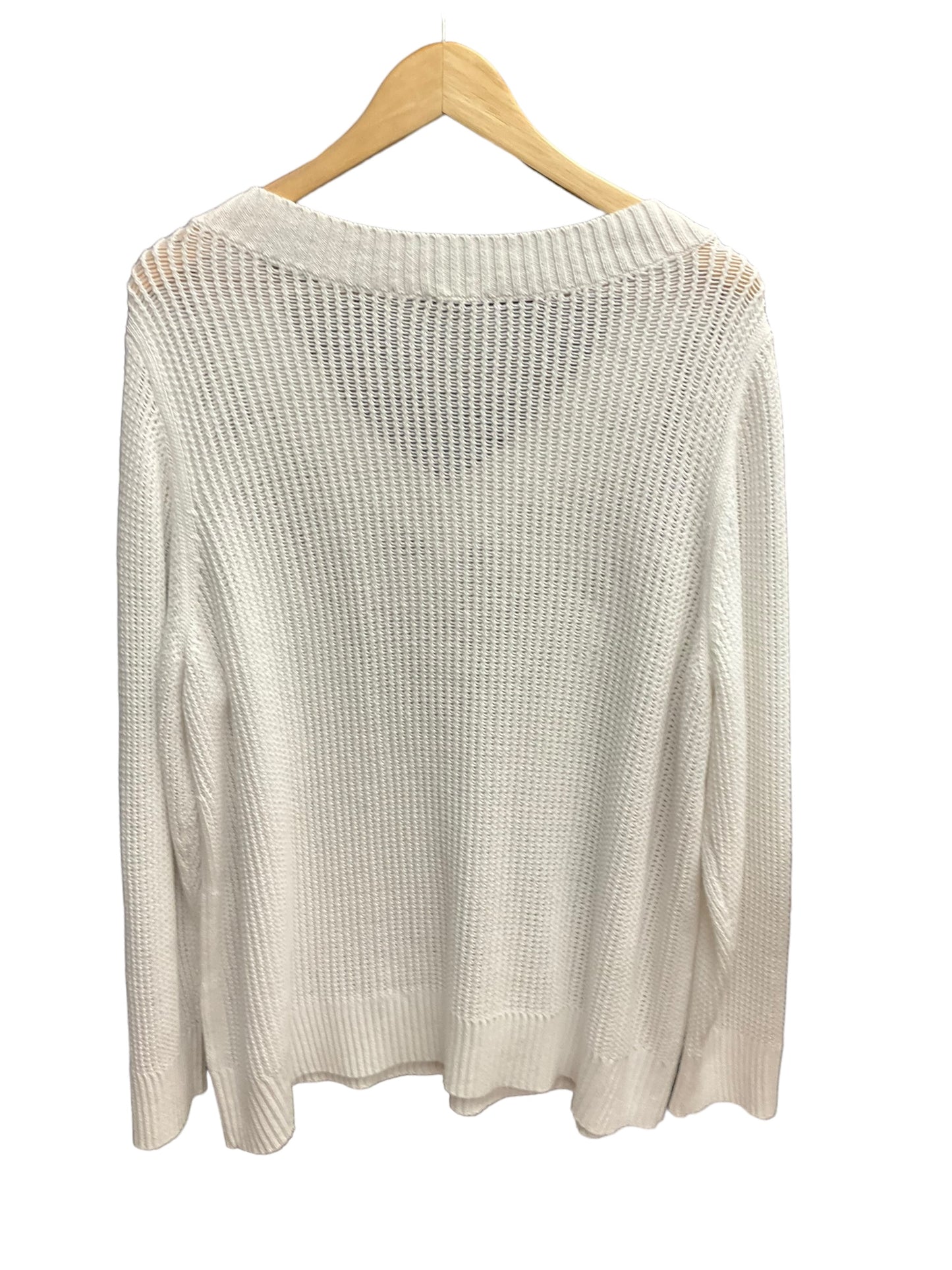 Sweater By Talbots O In White, Size: 2x