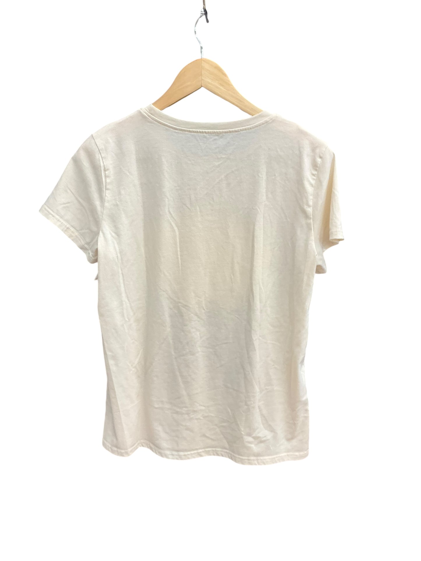 Top Short Sleeve Basic By Clothes Mentor In Cream, Size: L