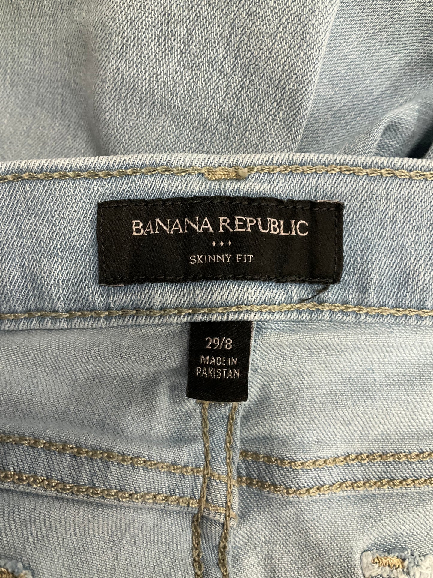 Jeans Straight By Banana Republic In Blue Denim, Size: 8