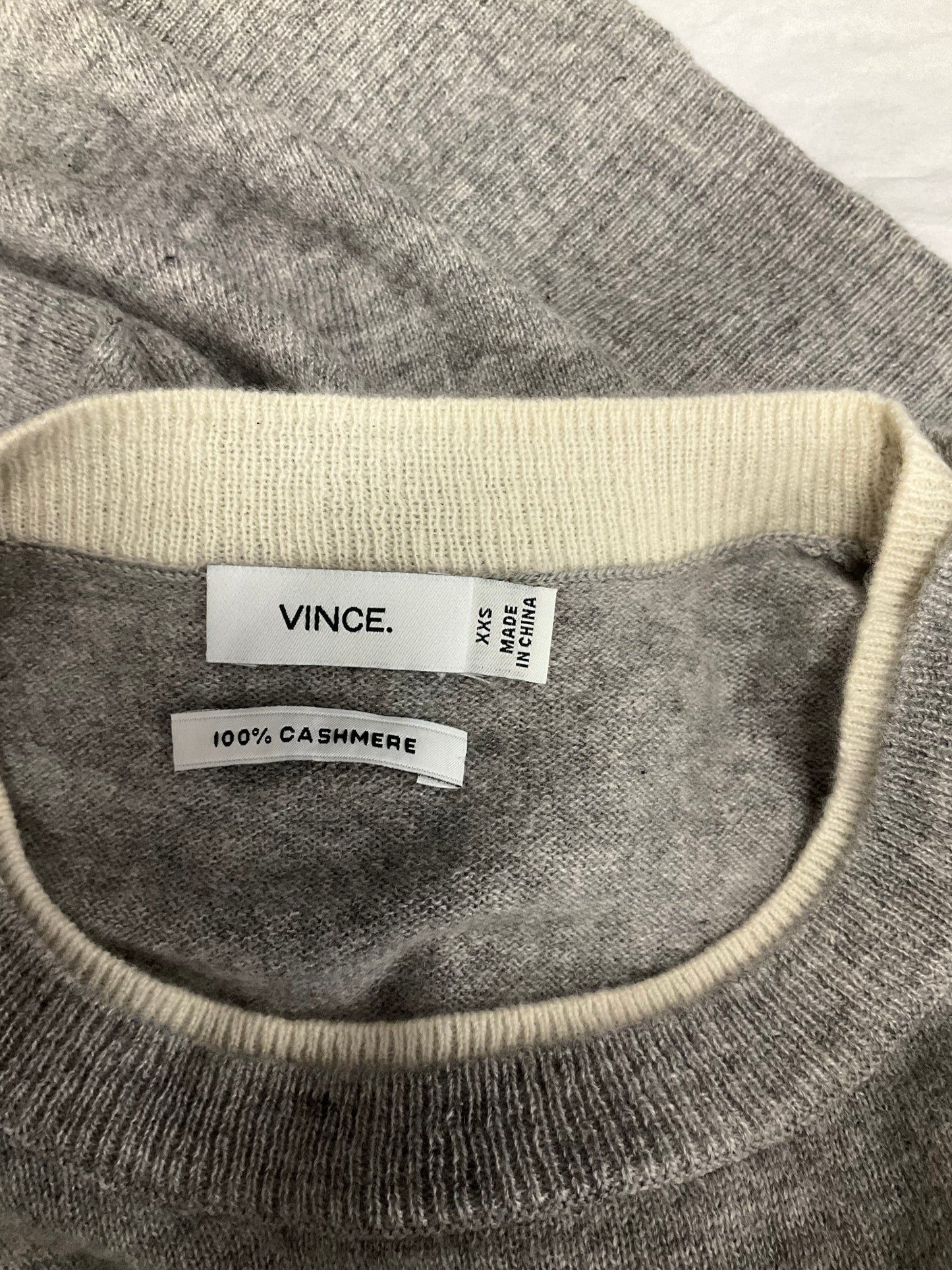 Sweater Cashmere By Vince In Grey & White, Size: Xxs