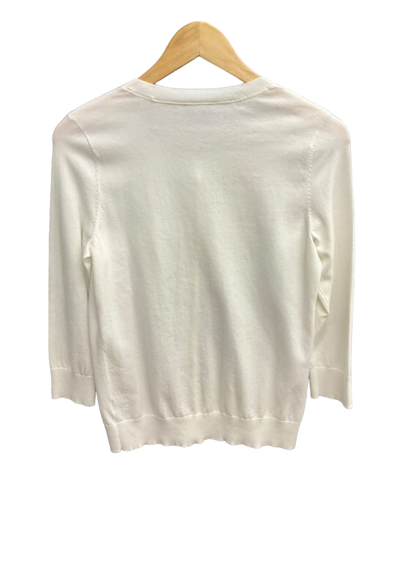 Sweater Cardigan By Talbots In White, Size: S