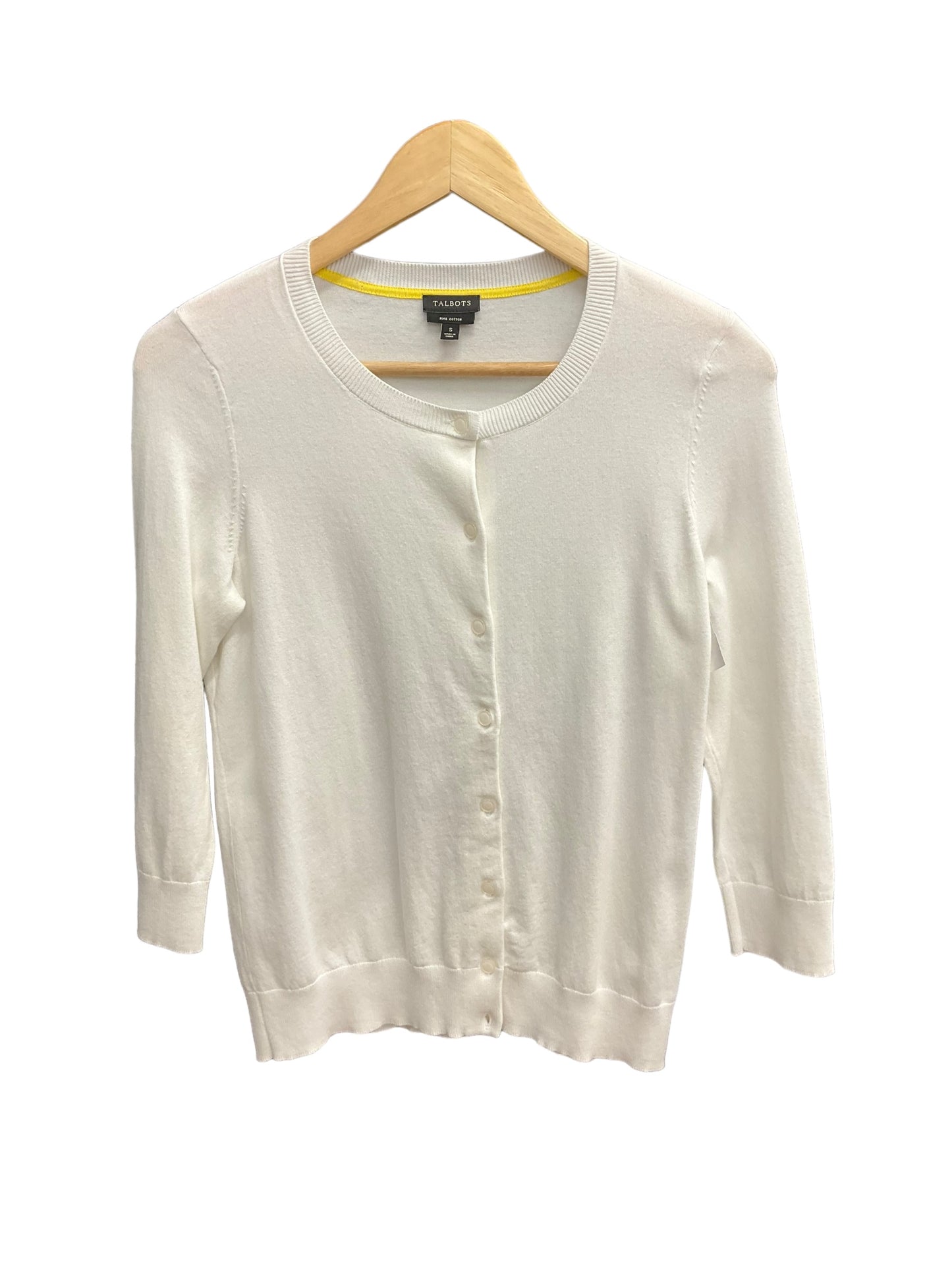 Sweater Cardigan By Talbots In White, Size: S