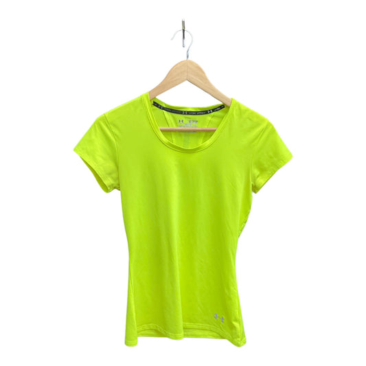 Athletic Top Short Sleeve By Under Armour In Yellow, Size: Xs