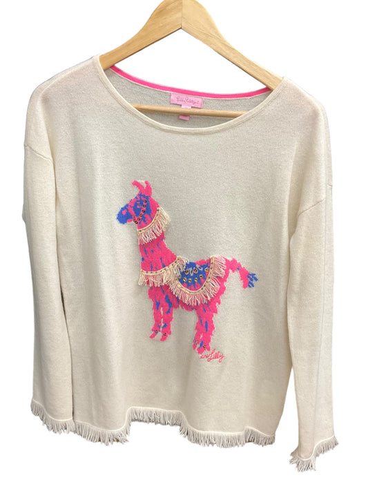 Sweater By Lilly Pulitzer In Cream & Pink, Size: Xs