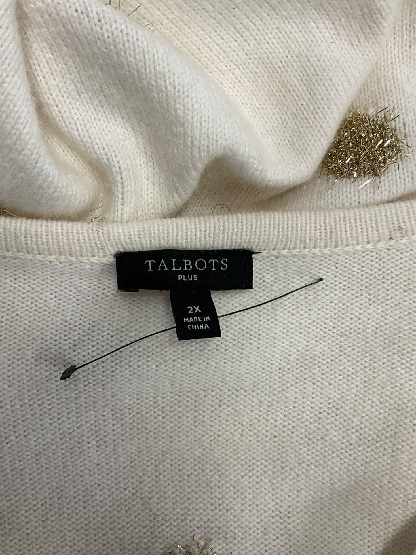 Sweater By Talbots In Cream, Size: 2x