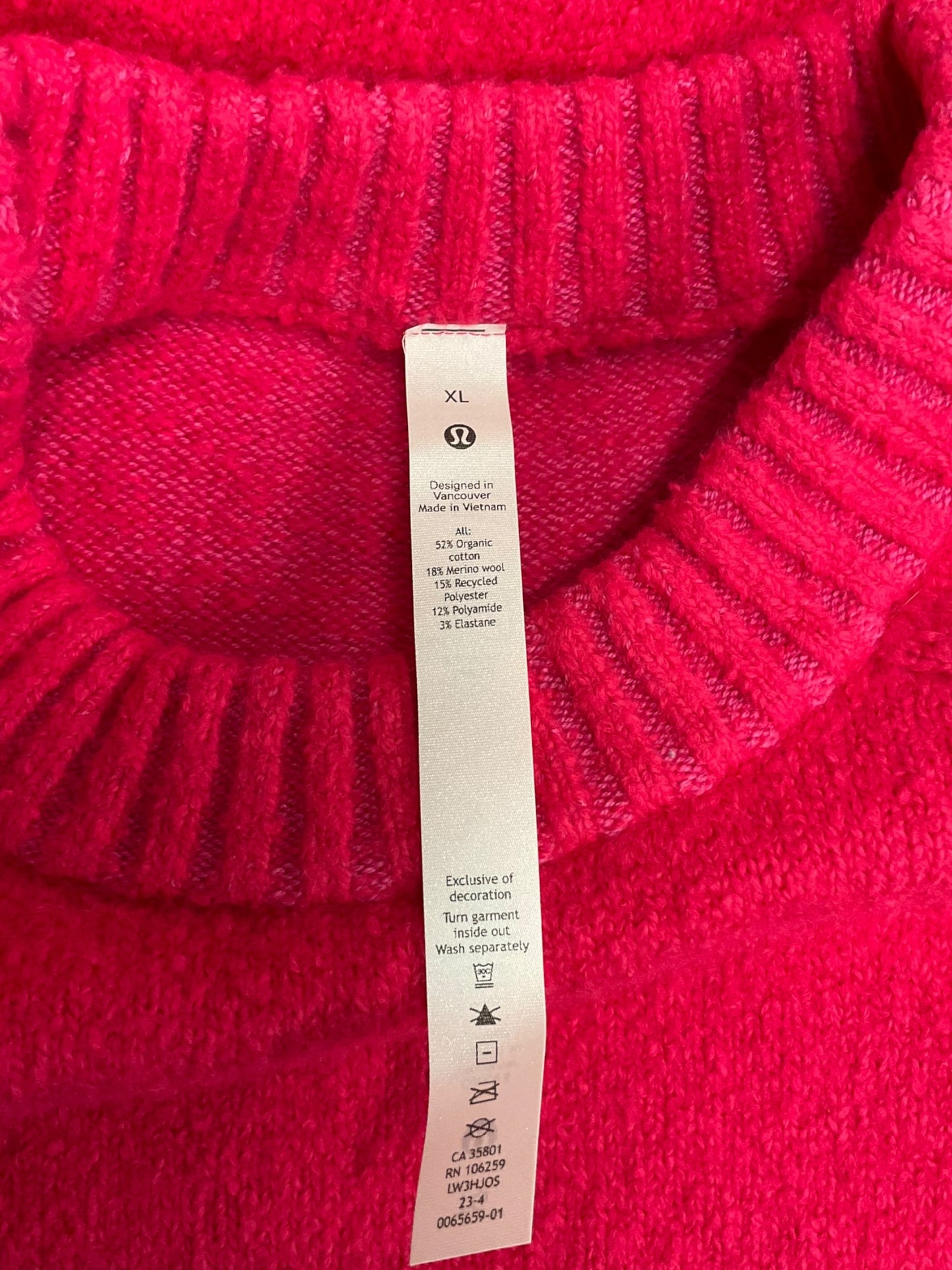 Sweater By Lululemon In Pink, Size: Xl