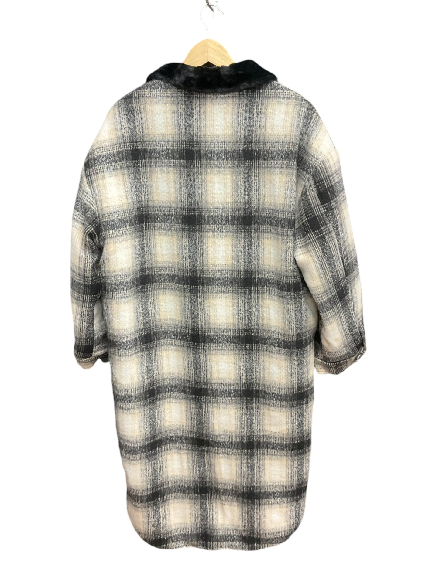 Coat Trench Coat By Cmb In Plaid Pattern, Size: Xl