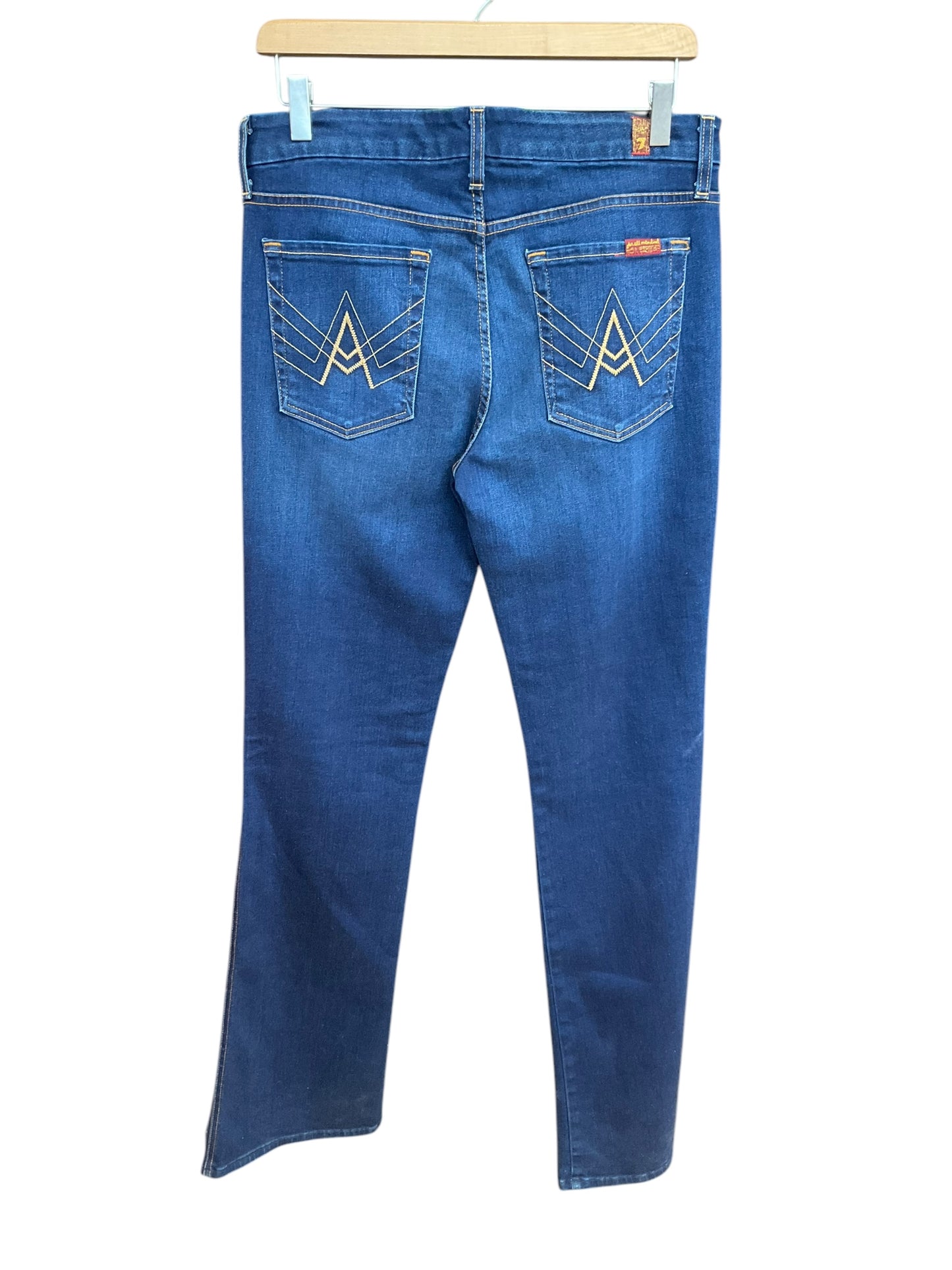 Jeans Flared By 7 For All Mankind In Blue Denim, Size: 14