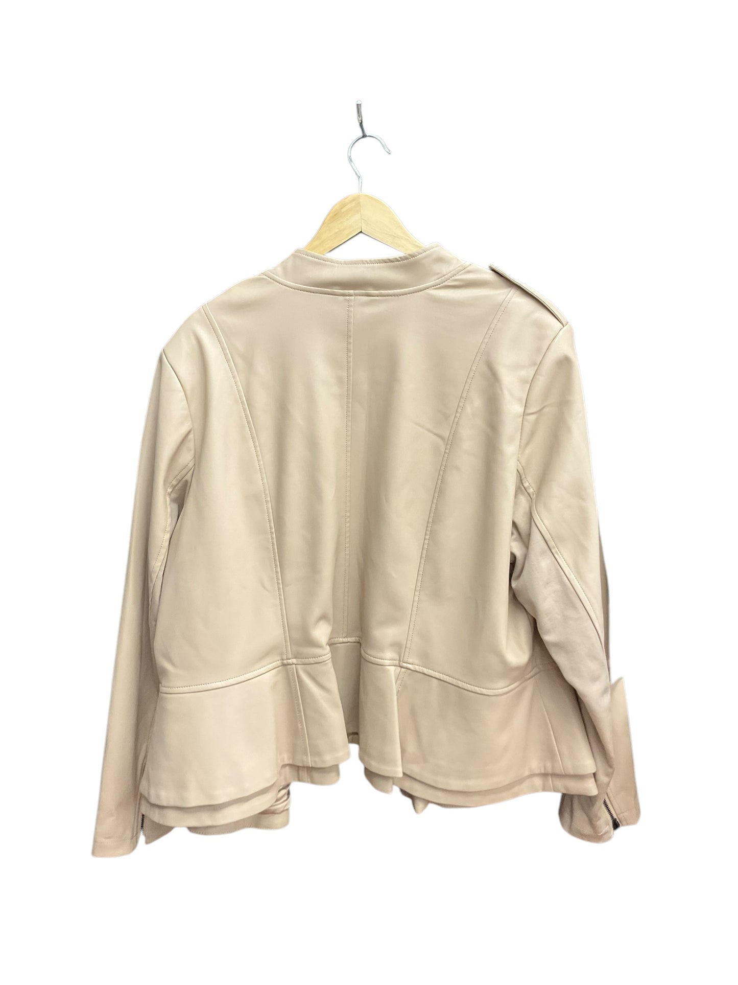 Jacket Moto By Gilli In Taupe, Size: 4x