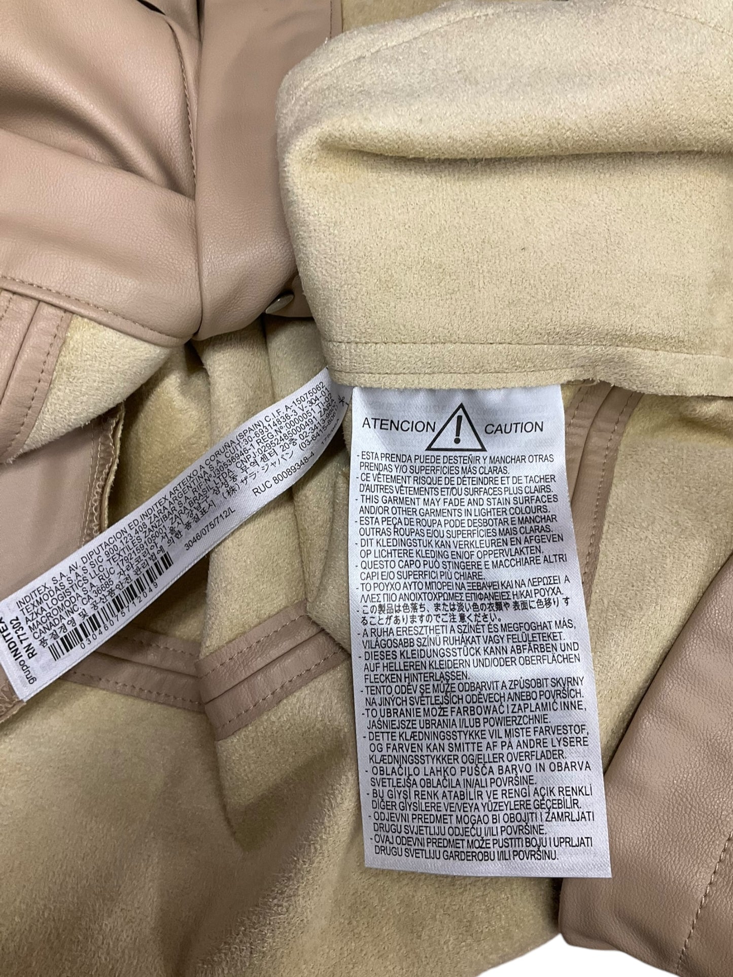 Jacket Moto By Zara In Tan, Size: L