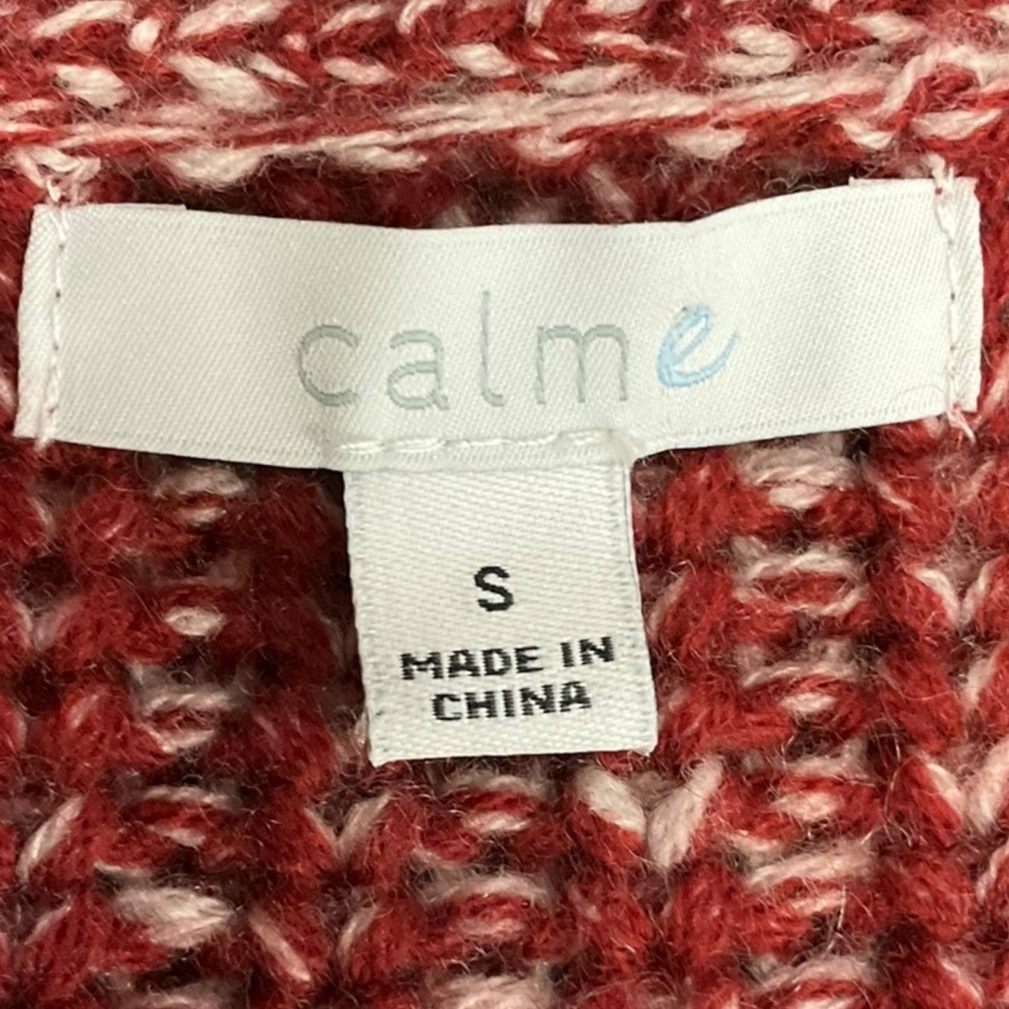 Sweater Cardigan By Clothes Mentor In Red & White, Size: S