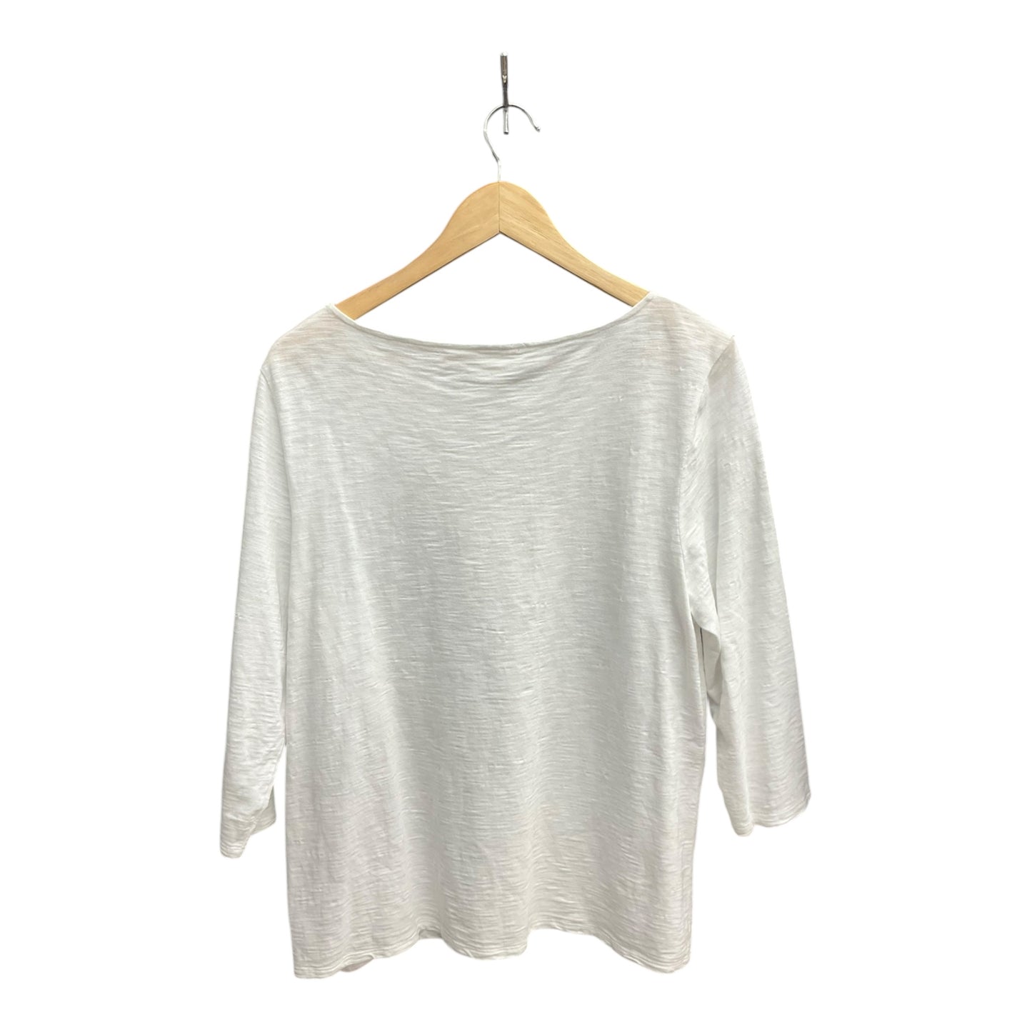 Top 3/4 Sleeve By Chicos In White, Size: 2