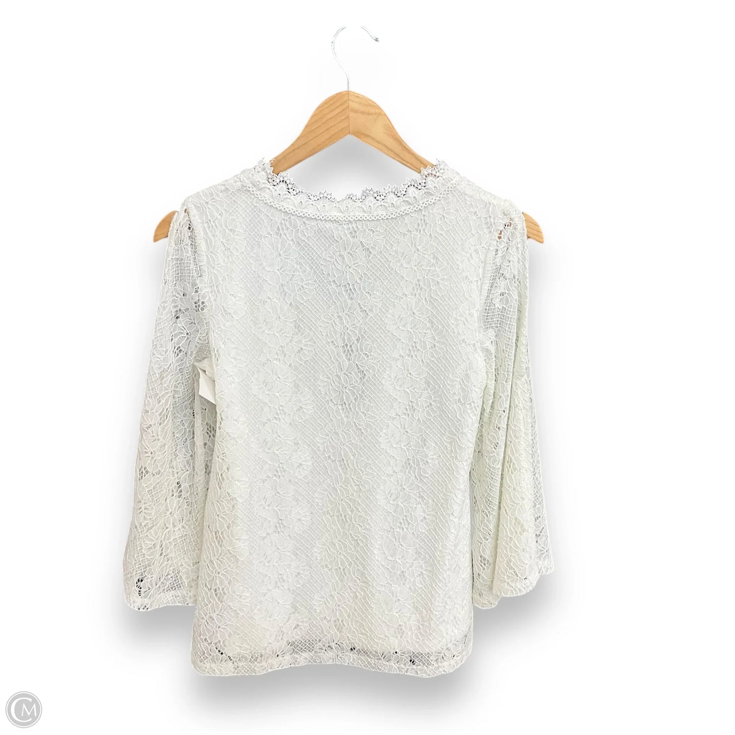 Top 3/4 Sleeve By Cable And Gauge In Cream, Size: Xs