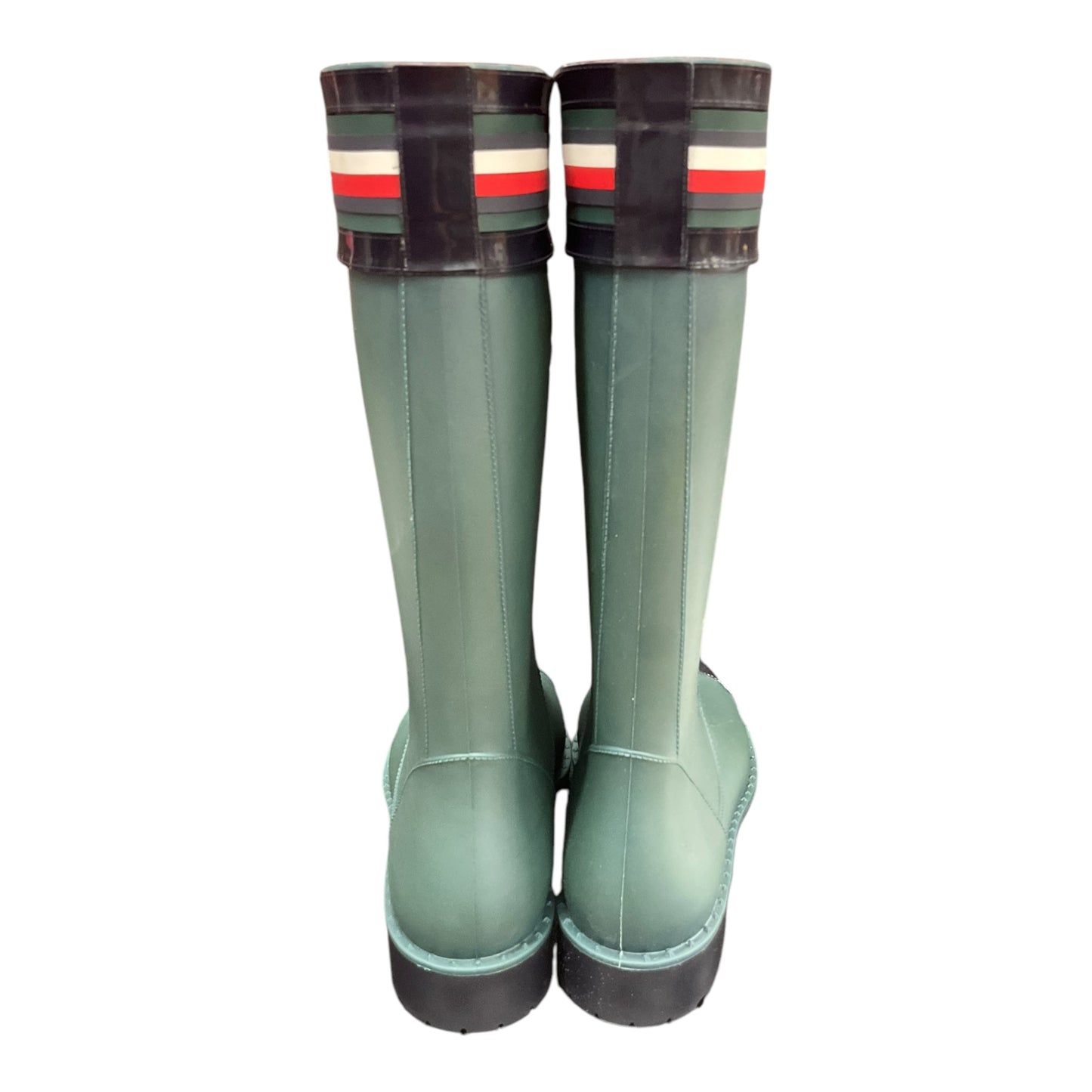 Boots Rain By Tommy Hilfiger In Green Denim, Size: 7