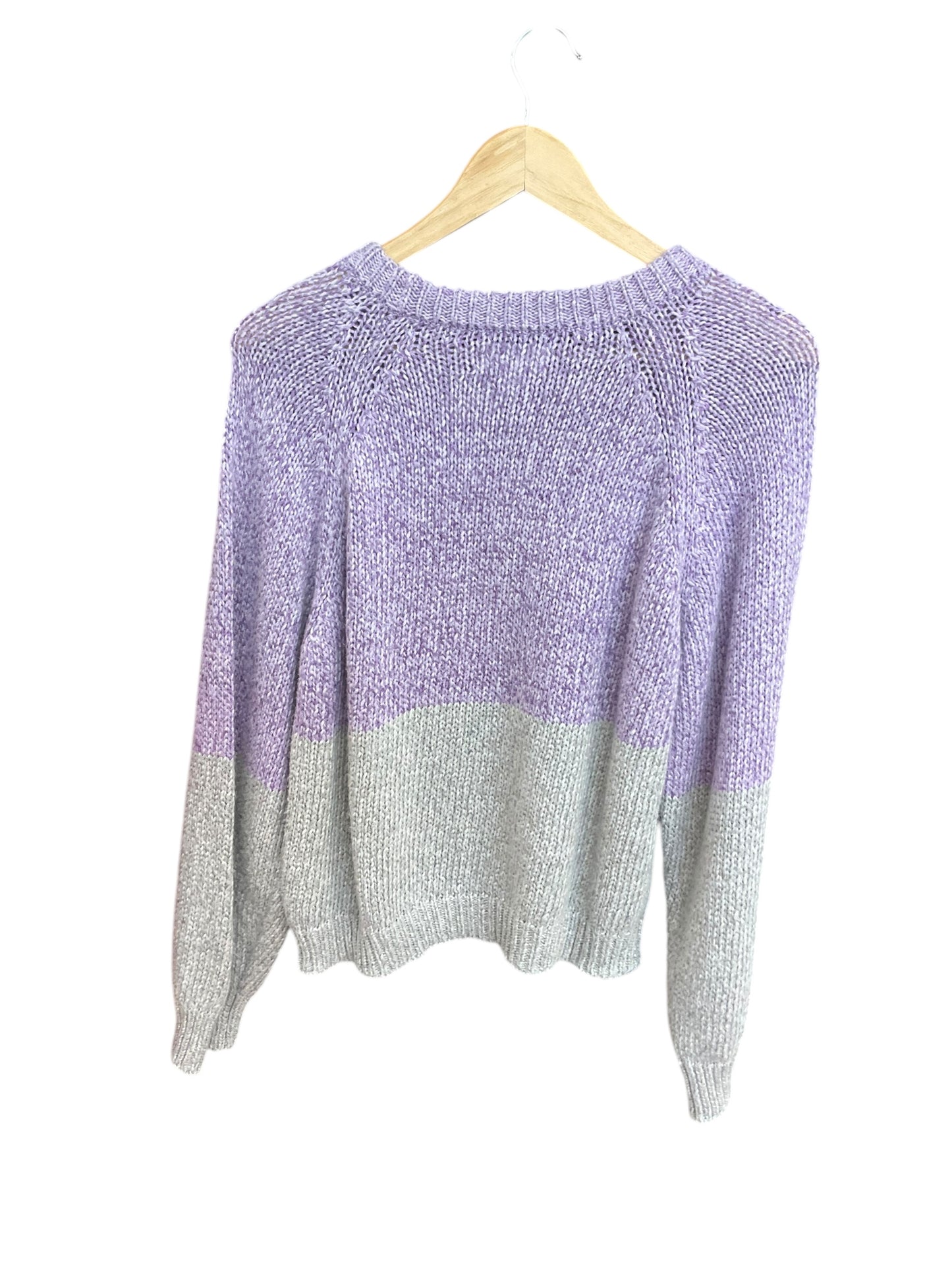 Sweater By Velvet By Graham & Spencer In Grey & Purple, Size: M