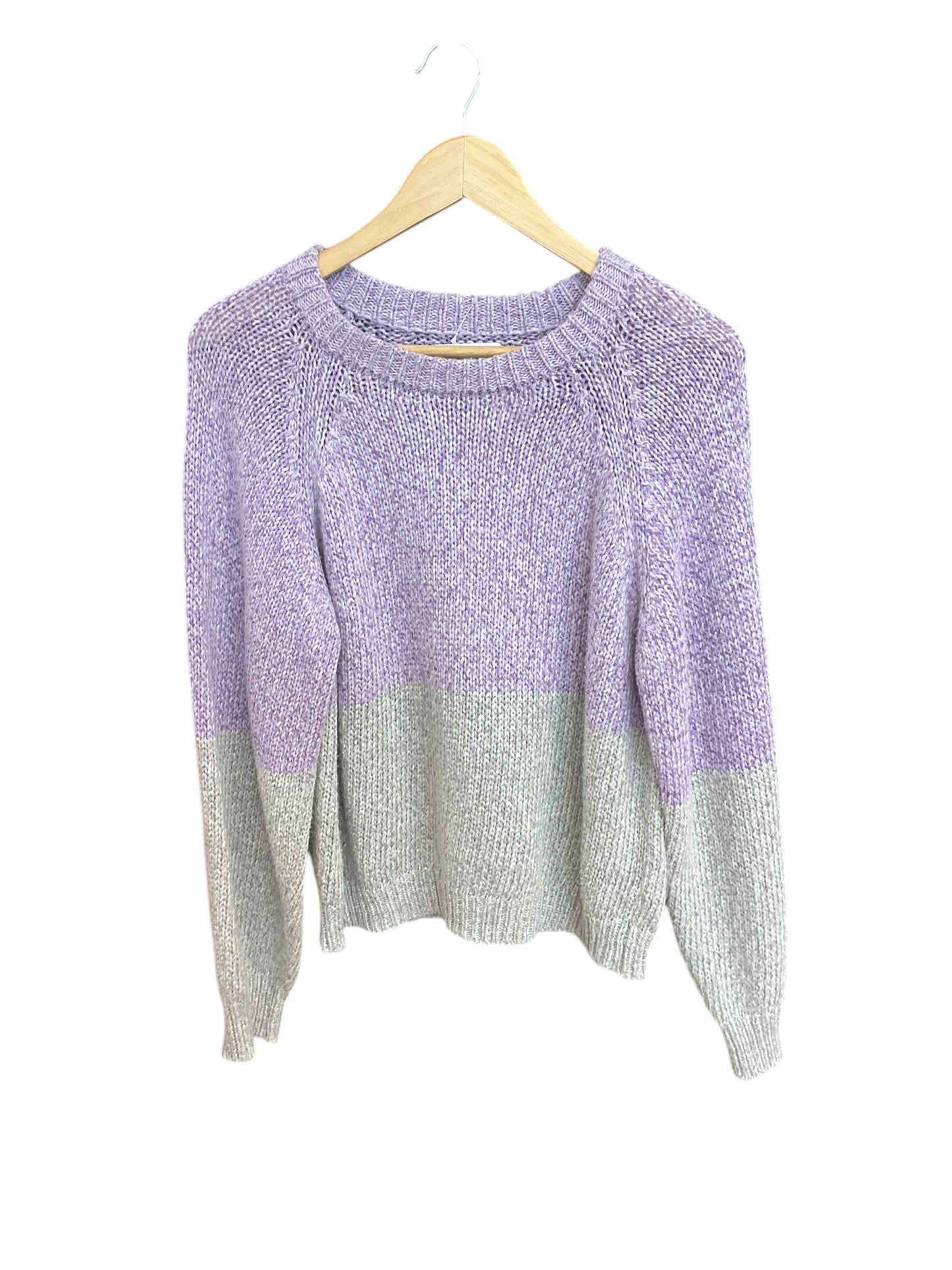 Sweater By Velvet By Graham & Spencer In Grey & Purple, Size: M