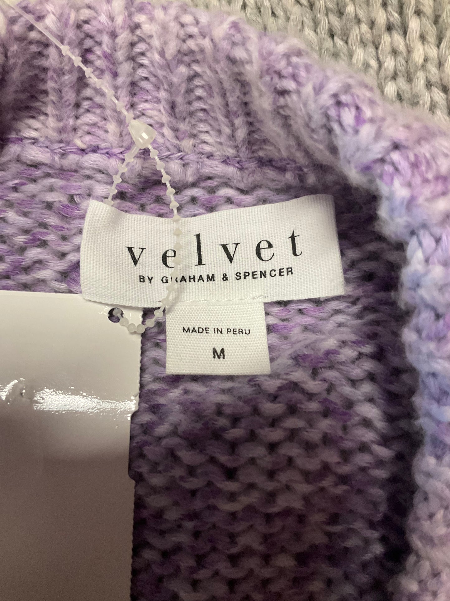 Sweater By Velvet By Graham & Spencer In Grey & Purple, Size: M