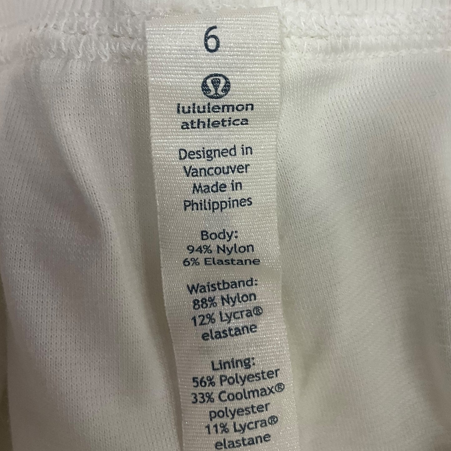 Athletic Capris By Lululemon In White, Size: 6