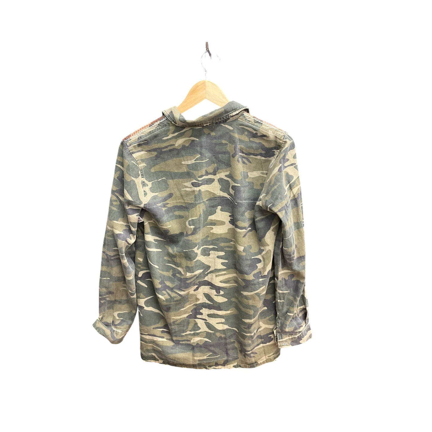 Blouse Long Sleeve By Mystree In Camouflage Print, Size: S