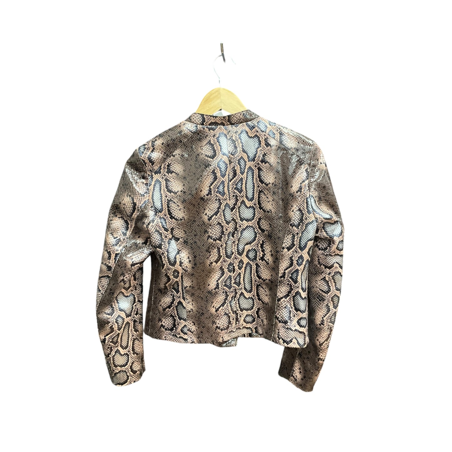 Jacket Moto By Clothes Mentor In Snakeskin Print, Size: S