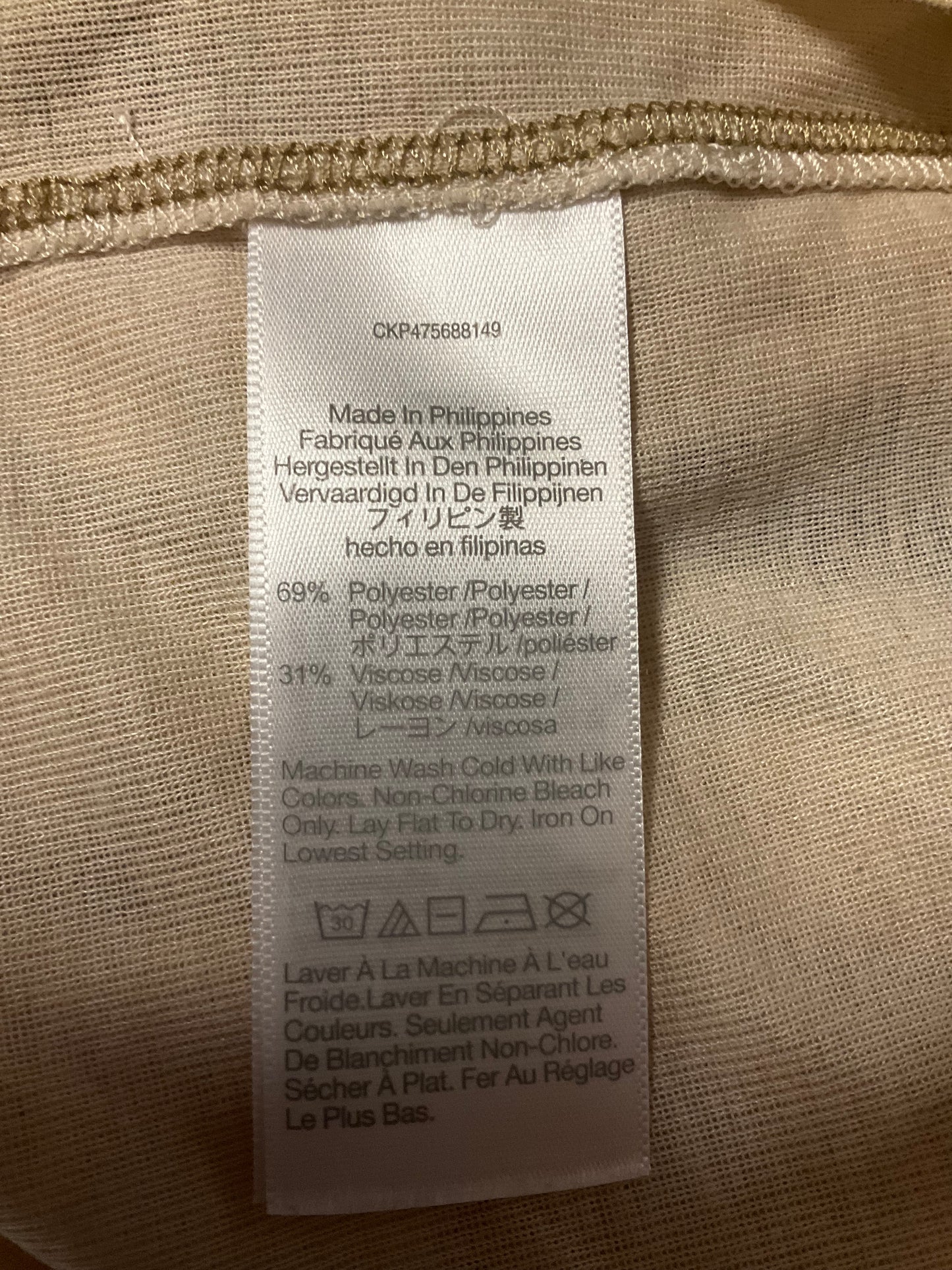 Top Long Sleeve Basic By Madewell In Tan, Size: L