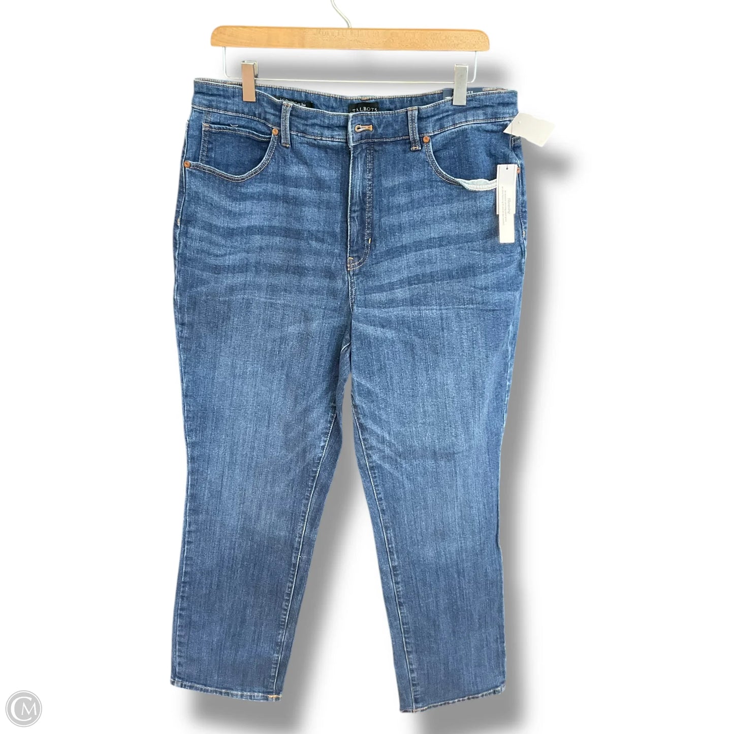 Jeans Straight By Talbots In Blue Denim, Size: 14