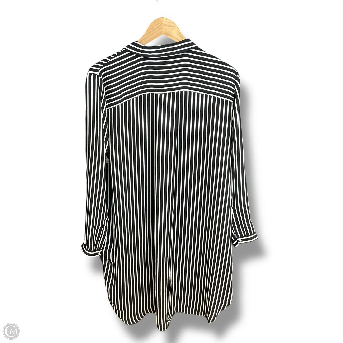 Blouse Long Sleeve By Chicos In Striped Pattern, Size: 2