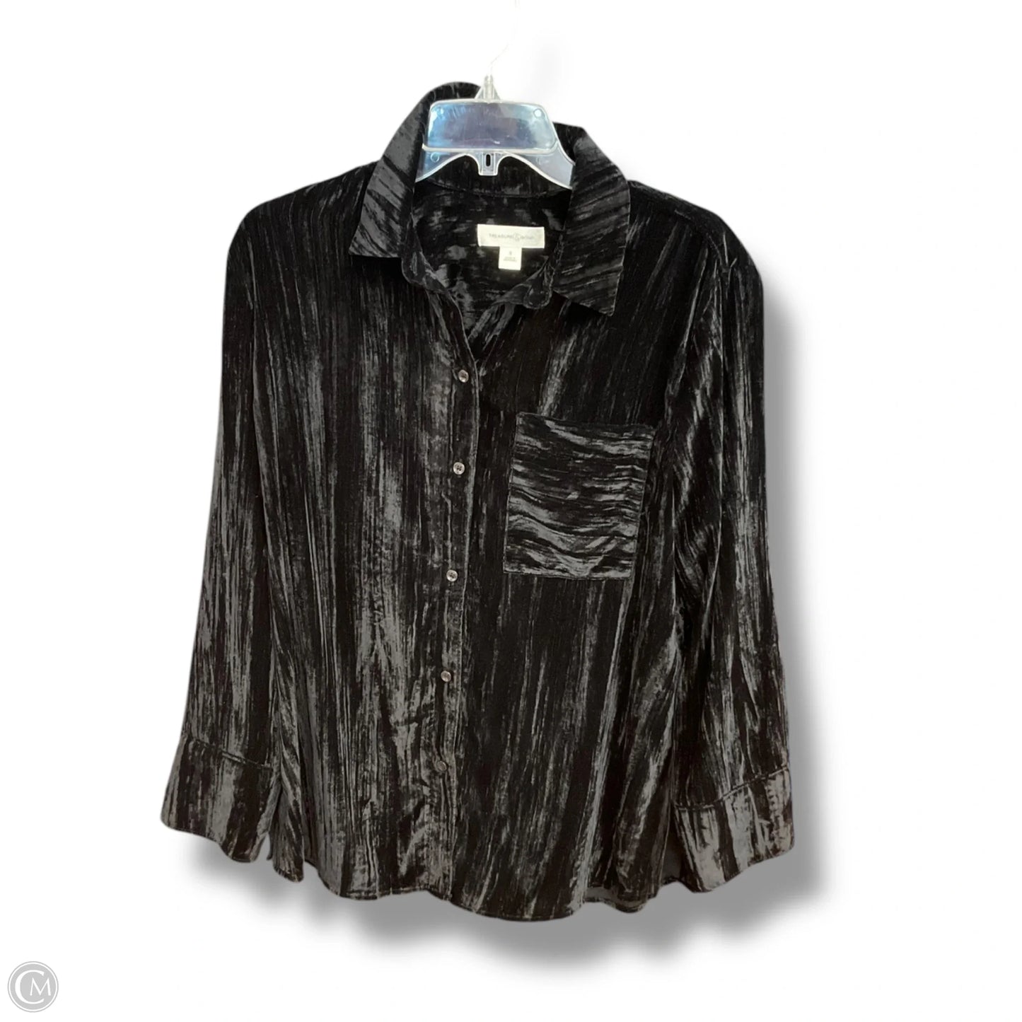 Blouse Long Sleeve By Treasure And Bond In Black, Size: S