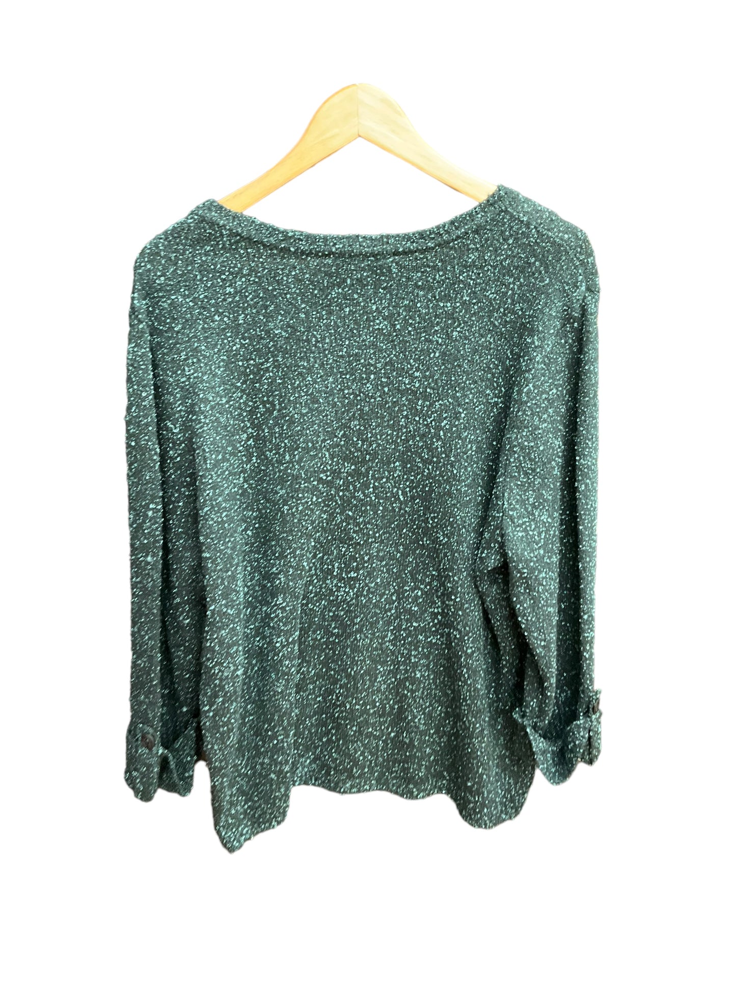 Hunter Green Top 3/4 Sleeve Cj Banks, Size 2x