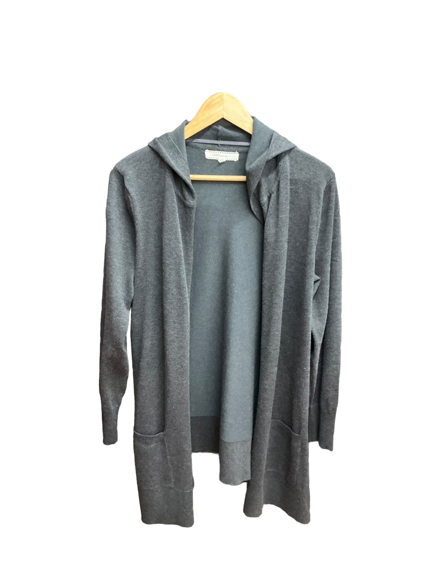 Sweater Cardigan By Clothes Mentor In Charcoal, Size: L