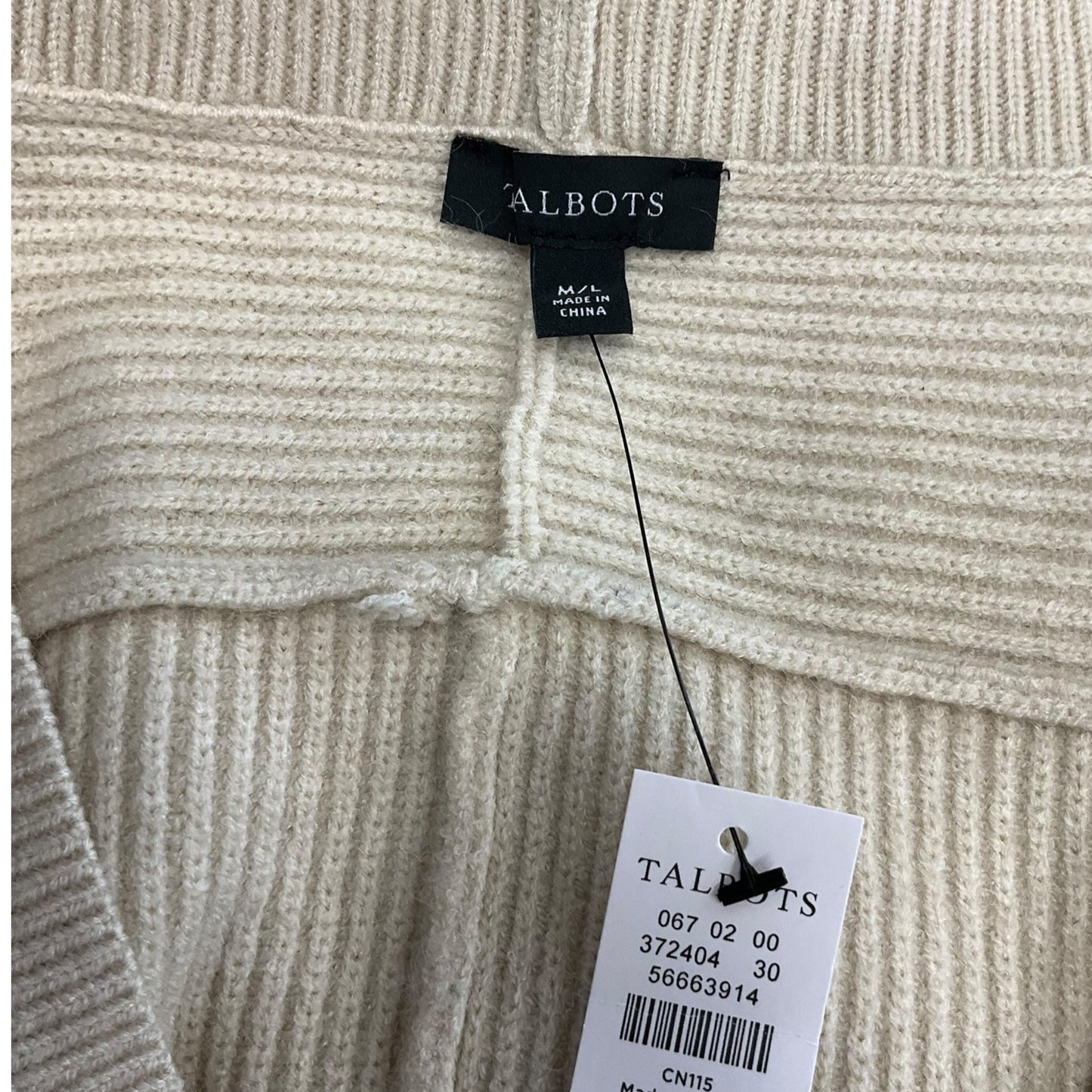 Sweater Cardigan By Talbots In Beige, Size: M