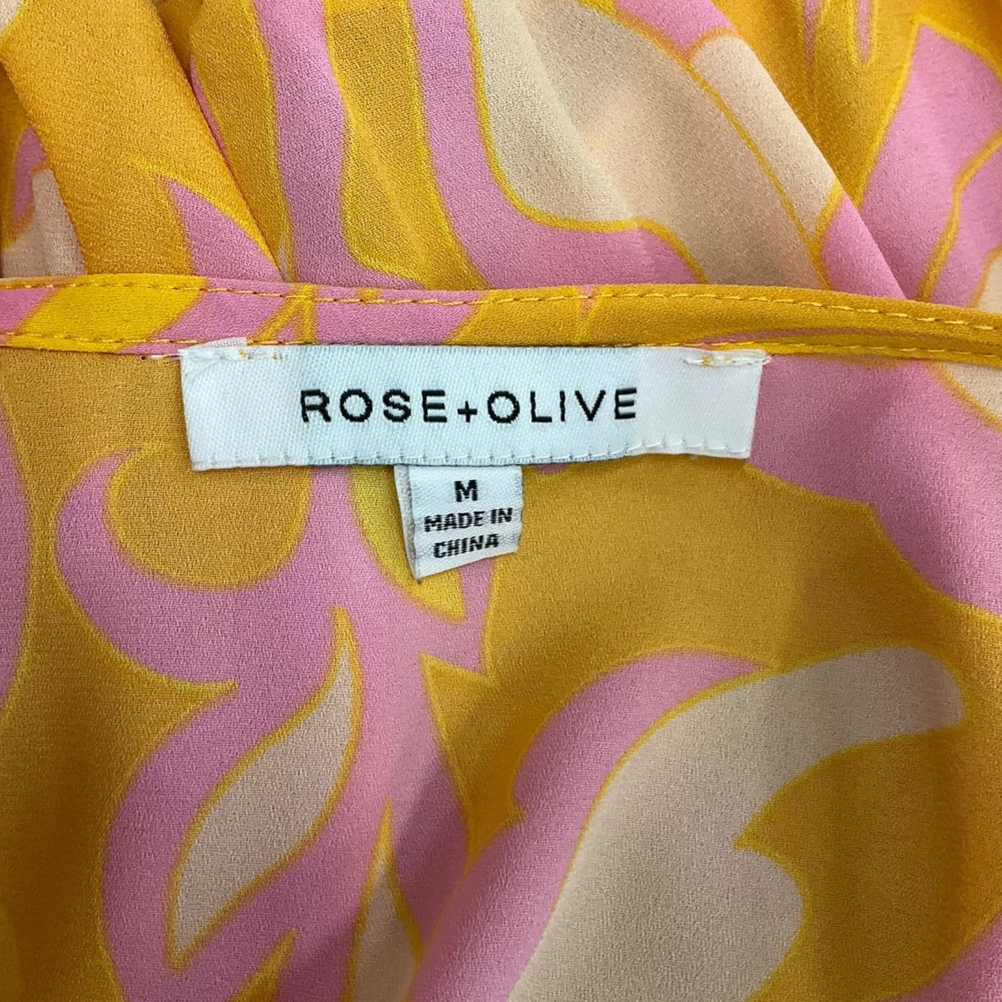 Top Short Sleeve By Rose And Olive In Orange & Pink, Size: M