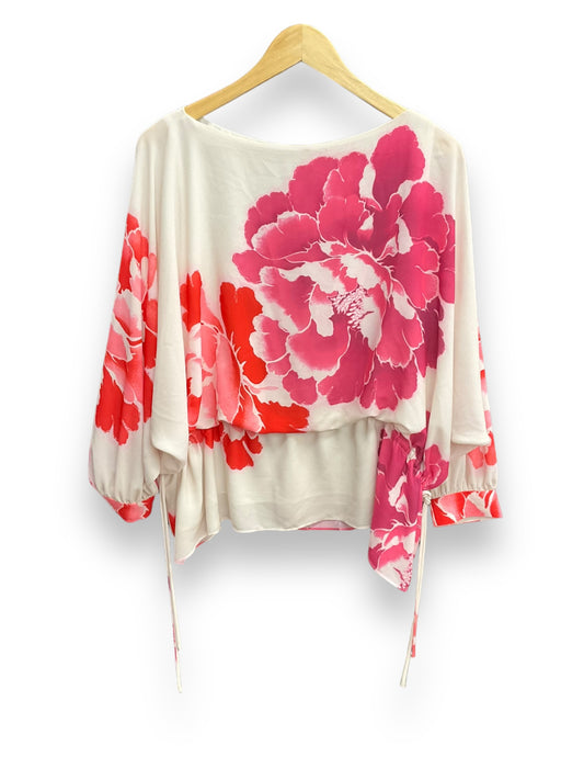 Top 3/4 Sleeve By Clothes Mentor In Floral Print, Size: L