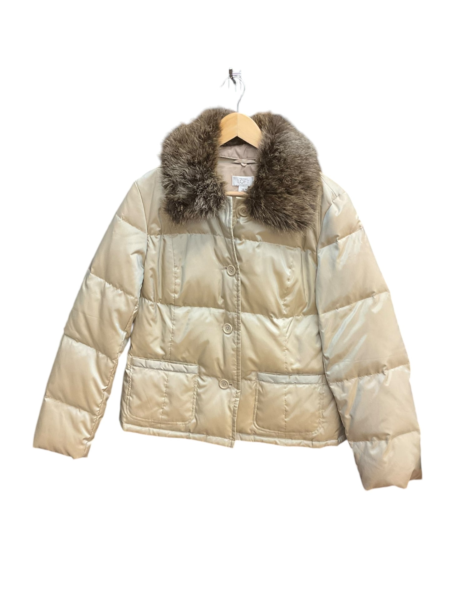 Jacket Puffer & Quilted By Loft In Beige, Size: M