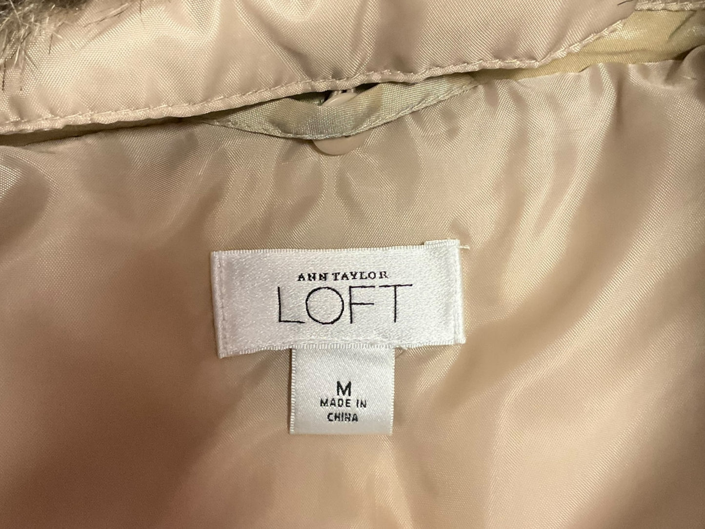 Jacket Puffer & Quilted By Loft In Beige, Size: M