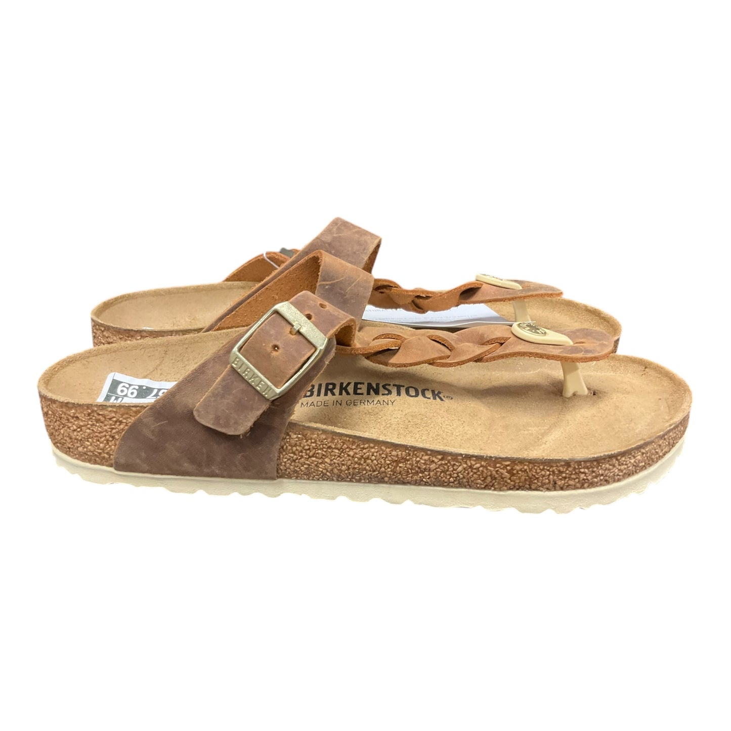 Sandals Flats By Birkenstock In Brown, Size: 9