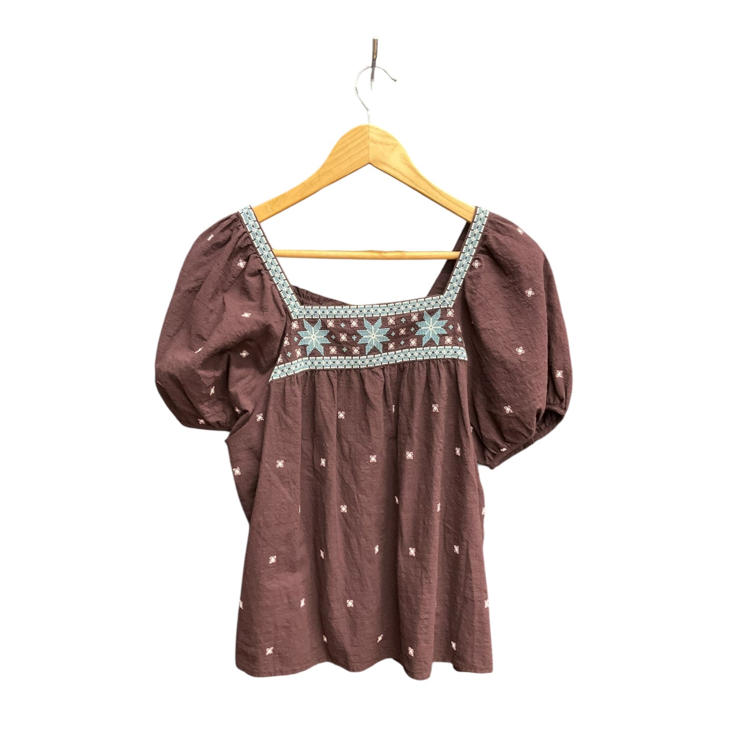 Top Short Sleeve By Madewell In Maroon, Size: L