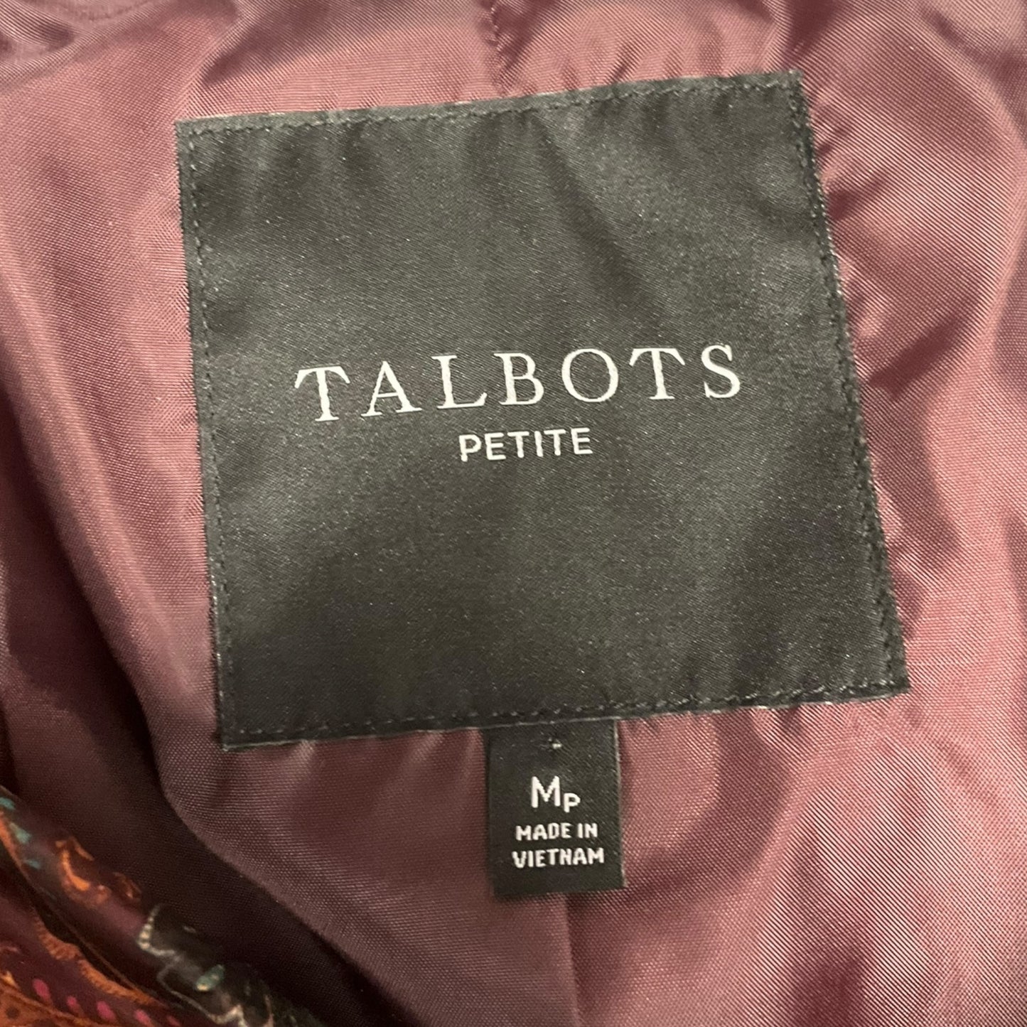 Jacket Puffer & Quilted By Talbots In Paisley Print, Size: Mp