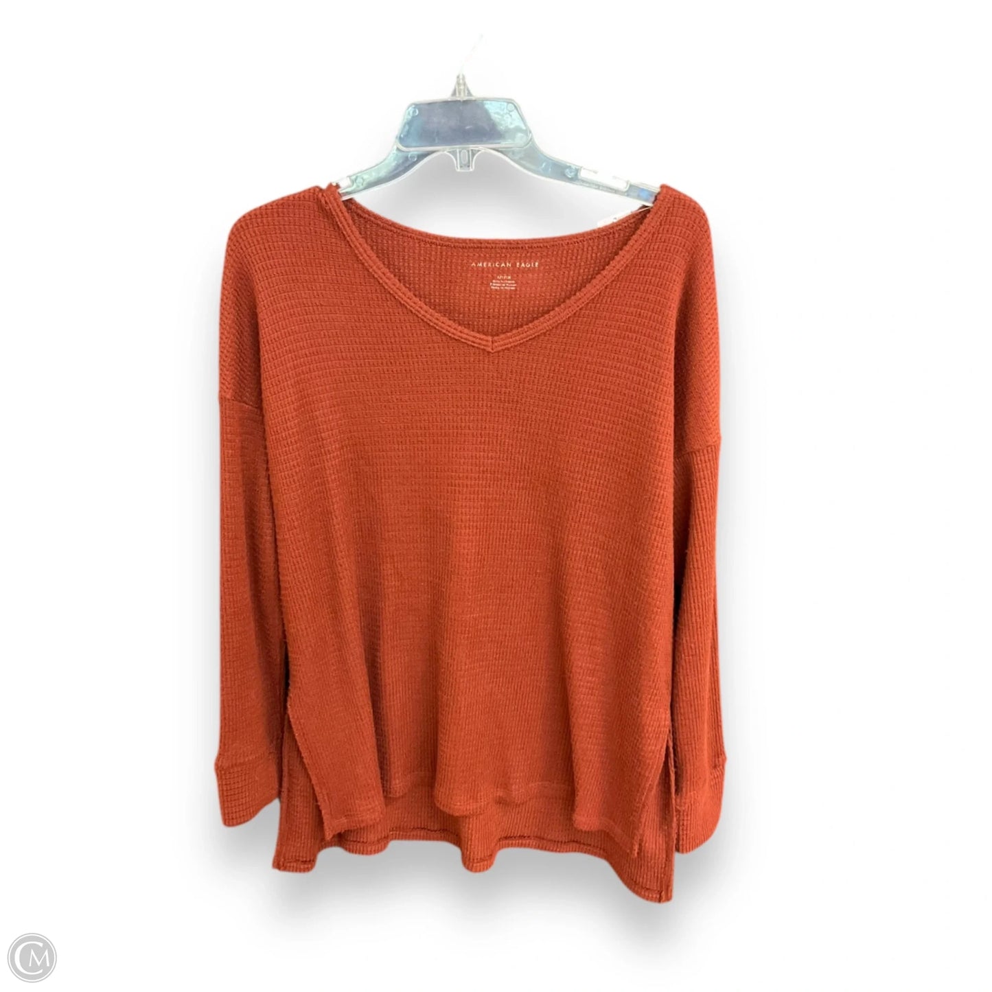 Top Long Sleeve By American Eagle In Brown, Size: S