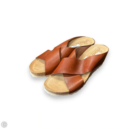 Sandals Heels Wedge By yokono In Brown, Size: 8