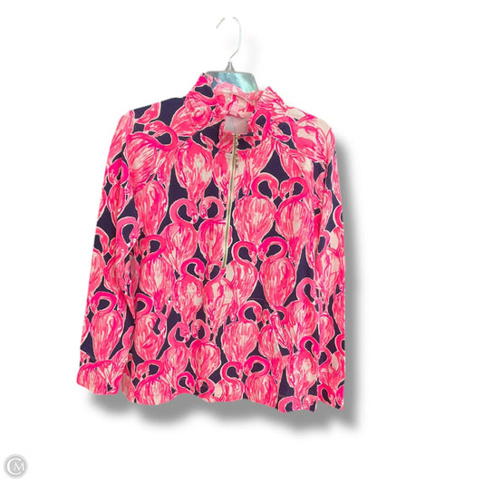 Top Long Sleeve Designer By Lilly Pulitzer In Blue & Pink, Size: M
