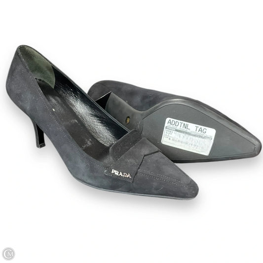 Shoes Luxury Designer By Prada In Black, Size: 6.5