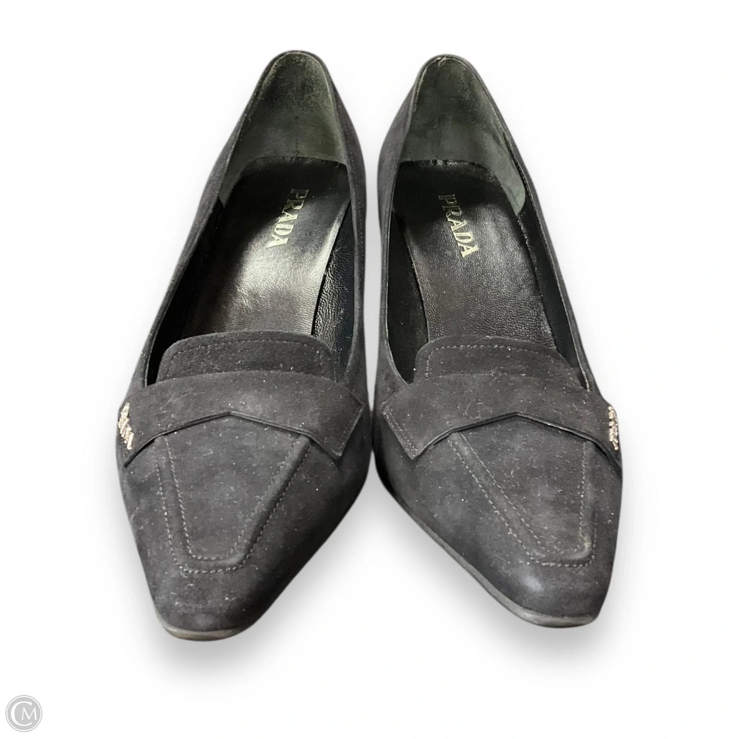 Shoes Luxury Designer By Prada In Black, Size: 6.5