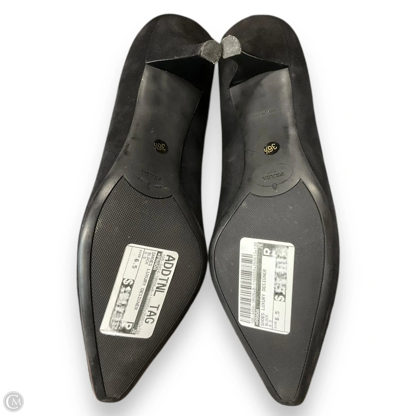 Shoes Luxury Designer By Prada In Black, Size: 6.5