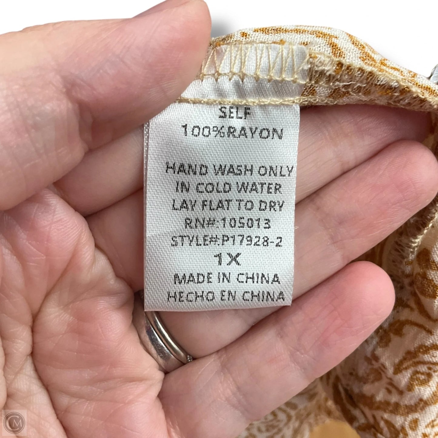 Top 3/4 Sleeve By Savanna Jane In Paisley Print, Size: 1x