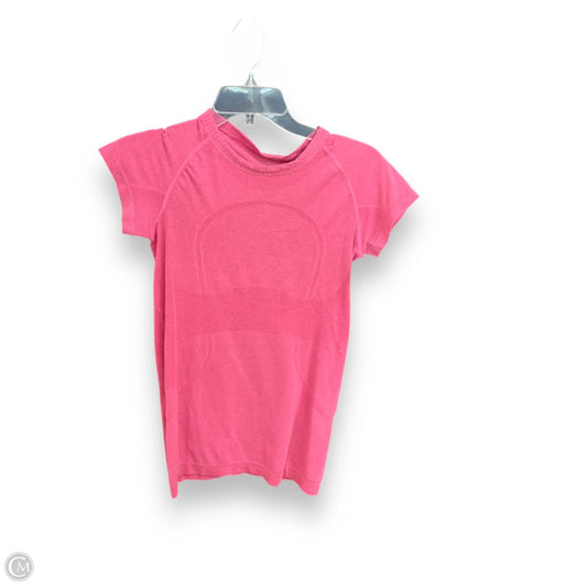 Athletic Top Short Sleeve By Lululemon In Pink, Size: S