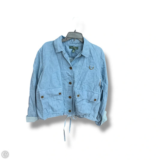 Jacket Shirt By Lauren By Ralph Lauren In Blue, Size: Xl